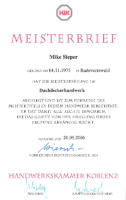 Meisterbrief Mike Sieper